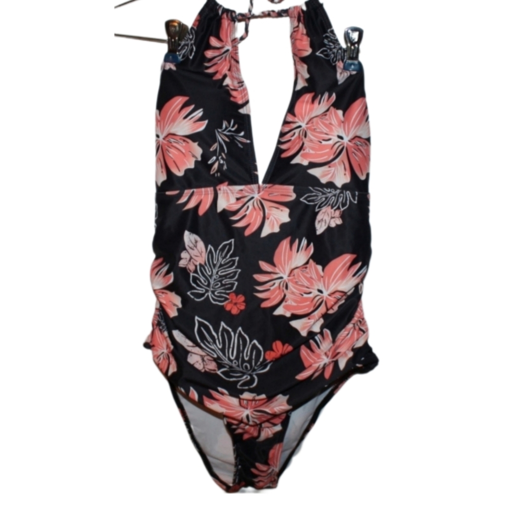 Women's Floral Ruched Bathing Suit - Picture 3 of 16